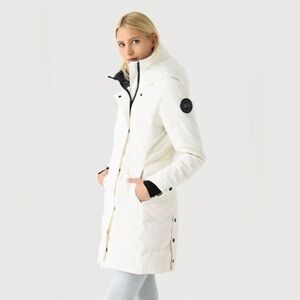 Canada Goose Loretta Black Label Down white Parka COAT SIZE S
